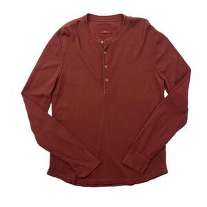 7 For All Mankind Henley Shirt Men S Small Slim Stretch Cotton Long Sleeve *READ